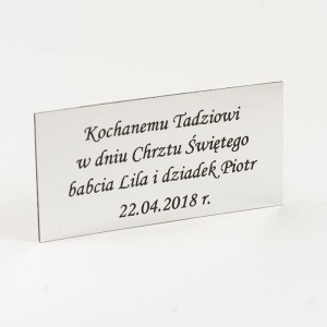 Tabliczka 60x30 mm kolor 102 sr.-czarny z grawerem