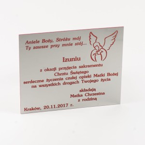 Tabliczka 65x54 mm kolor 116 sr.-czerw. z grawerem