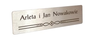 Tabliczka INOX 130X33mm wzór BRET 