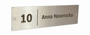 Tabliczka INOX 150X40 mm wzór POBE z otworami mocującymi