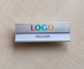 Identyfikator aluminium 70x25 mm MIRA z wymienną karteczką druk kolor id: 954 2
