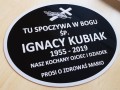 grawerowana tablica na grób aluminium czernione nagrobna owal 6 c