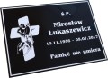 grawerowana tablica na grób aluminium czernione nagrobna prostokąt 3 a
