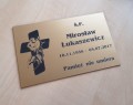 grawerowana tablica na grób laminat grawerski złoty kolor nagrobna prostokąt 4 b