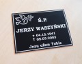 grawerowana czarna tablica na grób laminat grawerski czarny nagrobna prostokąt 2 b