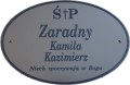 grawerowana srebrna tablica na grób laminat grawerski srebrny nagrobna owal 7 a