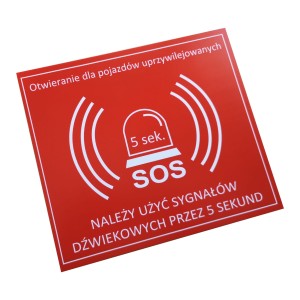 Tabliczka użycie sygnałów informacyjna, ostrzegawcza druk UV 150x150 mm