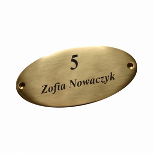 Tabliczka mosiężna na drzwi wzór 1
