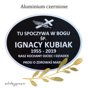 Tabliczka nagrobna aluminiowa grawerowana na grób 270x240 mm 