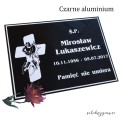 grawerowana tablica na grób aluminium czernione nagrobna prostokąt 3