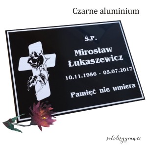 Tablica na grób aluminiowa 240x150 mm nagrobna grawerowana 