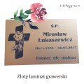 grawerowana tablica na grób laminat grawerski złoty kolor nagrobna prostokąt 4