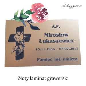 Tabliczka na cmentarz z laminatu 240x150 mm grawerowana 