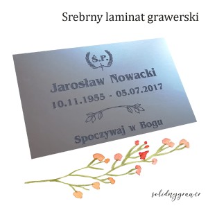 Tablica na grób z laminatu 240x150 mm grawerowana 