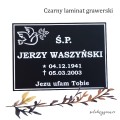 grawerowana czarna tablica na grób laminat grawerski czarny nagrobna prostokąt 2