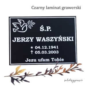 Tablica na grób z laminatu 210x150 mm grawer na cmentarz Poznań