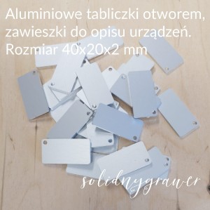 Tabliczka opisowa 40x20x2 mm aluminiowa 10 szt.