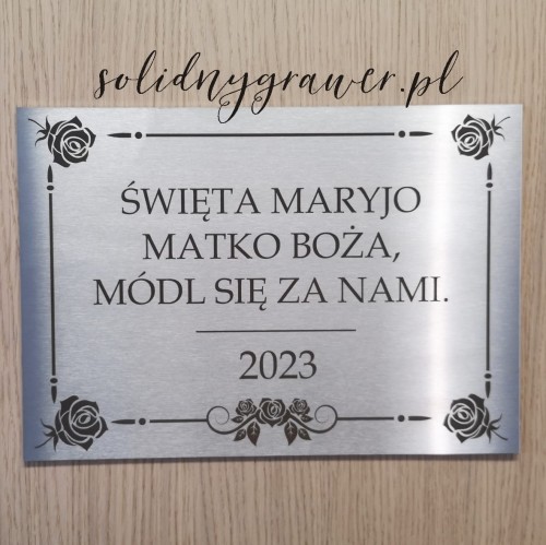 tablica-stal-nierdzewna-A4 z grawerem-modlitwa-zdrowaś-Mario-grawerowana-solidny-grawer-1.jpg