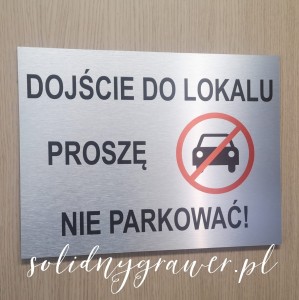 Tabliczka nie parkować A3 informacyjna dubond z nadrukiem