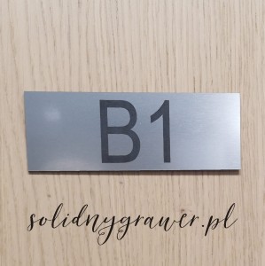 Tabliczka opisowa 140x50mm  srebrny laminat