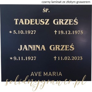 Tablica nagrobna złoty grawer 48x41 cm