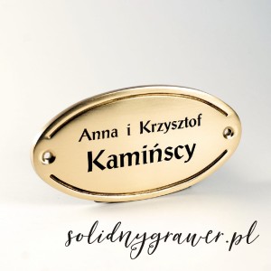 Tabliczka mosiężna na drzwi wzór 2