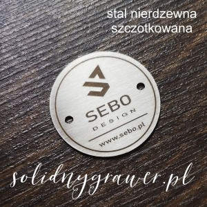 Tabliczka z logo firmy śr. 30 mm stal nierdzewna grawer