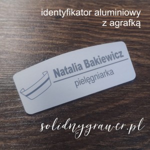 Identyfikator aluminiowy dla pielęgniarki agrafka