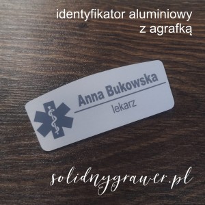 Identyfikator aluminiowy ratownik agrafka 