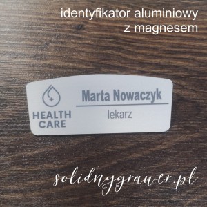 Identyfikator aluminiowy dla lekarza magnes 