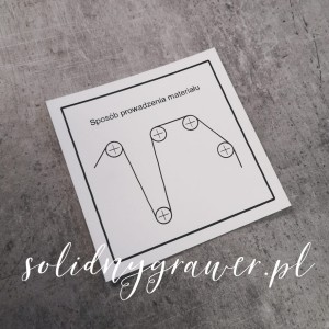 Naklejka z folii grawerskiej 0,3 mm biała schemat maszyny 75x75mm