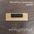 Agrafka do identyfikaatora bambusowego. Plakietka identyfikator osobowy bambusowy z laserowym grawerem 75x25mm ekologiczny z grawerowanym imieniem i nazwiskiem i logo