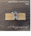 klips do plakietki bambusowej.Plakietka identyfikator osobowy bambusowy z laserowym grawerem 75x25mm ekologiczny z grawerowanym imieniem i nazwiskiem i logo