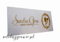 Tablica z plexi w rozmiarze 100x40 cm ze złotymi literami wycinanymi z plexi naklejonymi na białre tło  wykonany przez solidnygrawer.pl dla salonu beauty z logo