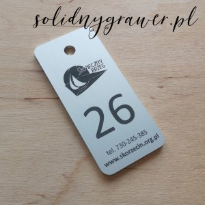 Brelok do kluczy 8x4 cm aluminium srebrne 3 mm Poznań