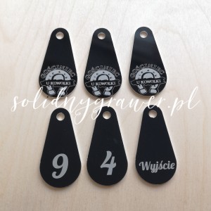 Brelok kluczy gościniec 7x3 cm kropla czarne aluminium Olsztyn