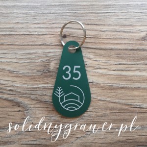 Brelok w kształcie łezki 5x3 cm zielony aluminium