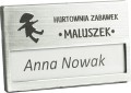 identyfikator personalny osobowy z karteczką 67x40 mm srebrny z grawerem 03