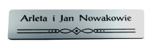 Tabliczka Nowan 130x30 mm kolor 04 laminat grawerski kolorze srebrnym grawerowana
