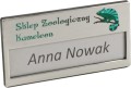 identyfikator osobowy personalny imienny z karteczką 67x35 mm srebrny z kolorowym nadrukiem z zapinką magnetyczną 15