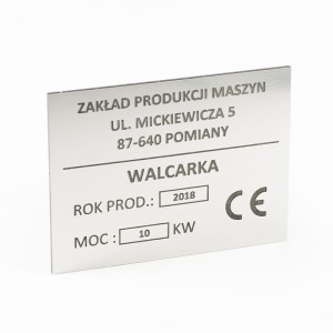 Tabliczka 80x60 mm kolor 04 srebrny mat z grawerem