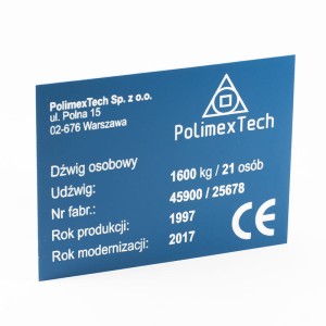 Tabliczka 90x70 mm kolor 07 nieb. z grawerem