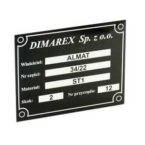 Tabliczka 90x70 mm alu. czarna z grawerem