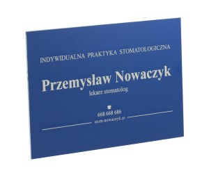 Szyld aluminium anodowane 300x200 mm wzór MANI kolor niebieski