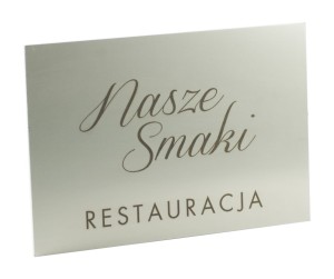Szyld ze stali INOX 150x100mm wzór NORJA 