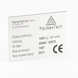 Tabliczka 90x70 mm kolor 06 biały z grawerem