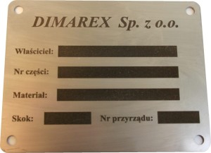 Tabliczka znamionowa stal 9x7 cm 
