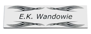 Tabliczka Wite 130x33 mm kolor 08 laminat grawerski kolorze srebrnym grawerowana