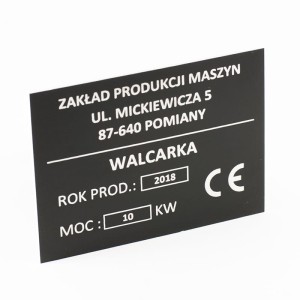 Tabliczka 80x60 mm kolor 05 czarny z grawerem