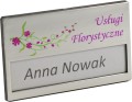 identyfikator osobowy personalny imienny z karteczką 67x40 mm srebrny z kolorowym nadrukiem 14